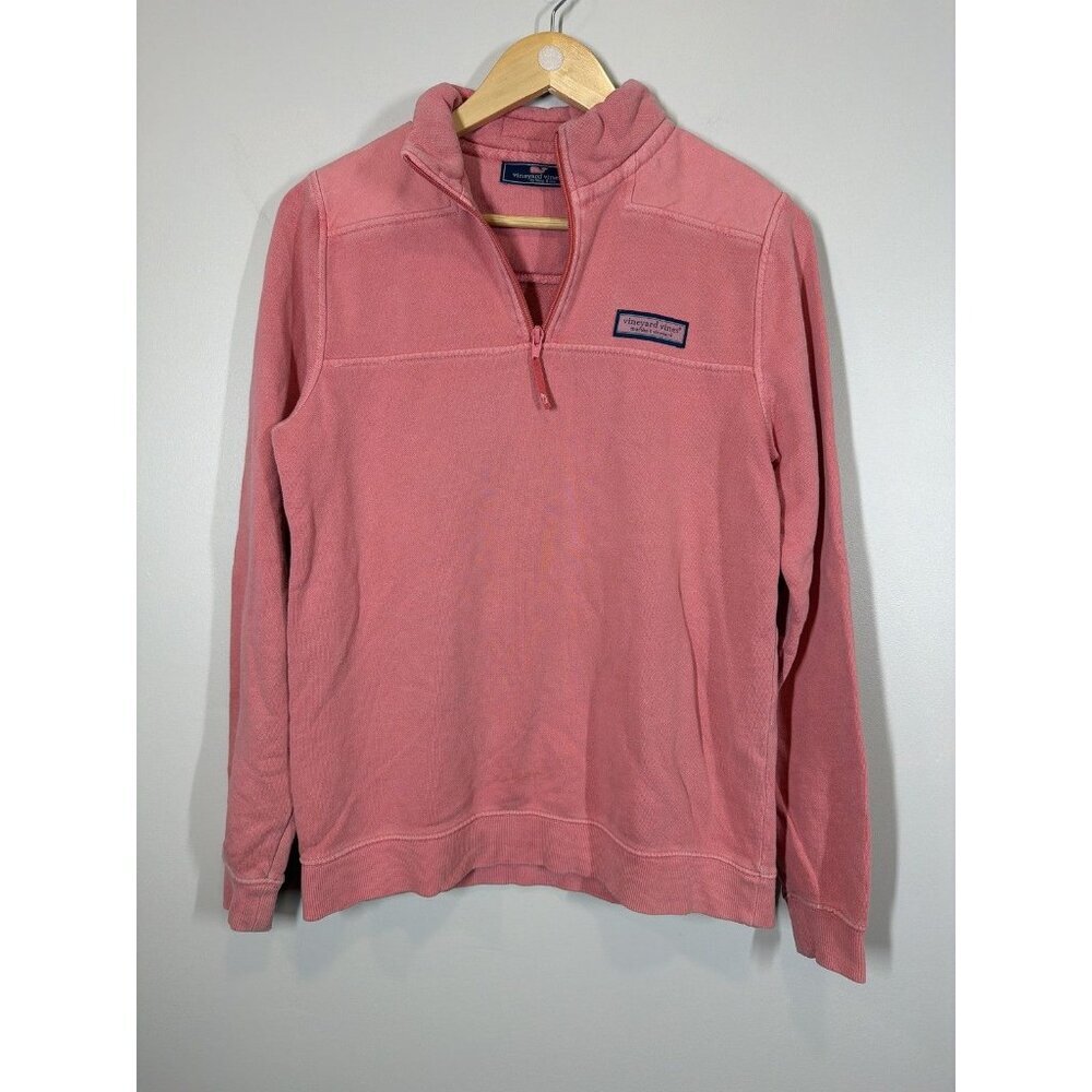Vineyard Vines Pink Quarter Zip Pullover Kids Size XL 18 Whale Logo Cotton